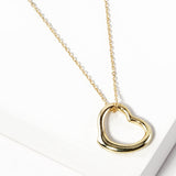 Metal Heart Cut out Pendant Necklace