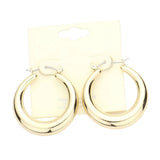 Metal Hoop Pin Catch Earrings