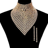 Metal Studded Bib Necklace