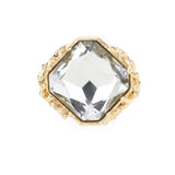 Metal Twig Detailed Stone Stretch Ring
