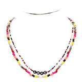 Multi Color Bead Statement Love Layered Necklace