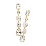 Multi Stone Link Dangle Evening Earrings