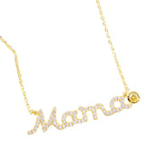 November Birthstone MAMA Message Pendant Necklace