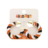 Enamel Halloween Twisted Hoop Earrings