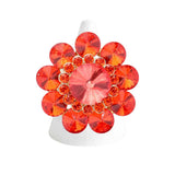 Round Crystal Flower Stretch Ring