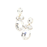 Oval Stone Link Dangle Evening Earrings