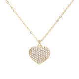 Pave heart pendant necklace