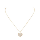 Pave heart pendant necklace