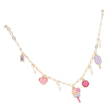 Lets Play Message Enamel Pickleball Pearl Charm Station Necklace
