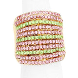 Rhinestone Pave Multi Row Stretch Ring