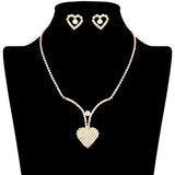 Rhinestone Paved Heart Necklace