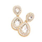 Women's Rhinestone Trim Teardrop Evening Dangle Earrings