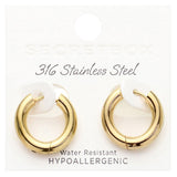 SECRET BOX_Stainless Steel Round Classic Hoop Earrings