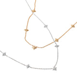 SECRET BOX Stainless Steel Stone Starburst Station Necklace