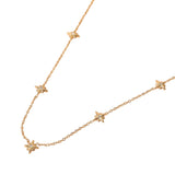 SECRET BOX Stainless Steel Stone Starburst Station Necklace