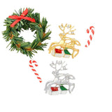 Stone Embellished Metal Reindeer Brooch