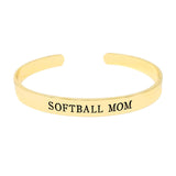 Softball Mom Gold Dipped Metal Cuff Bracelet