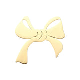Stainless Steel Cutout Bow Pin Brooch