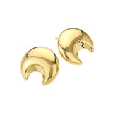 Stainless Steel Dome Crescent Earrings