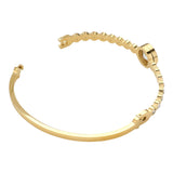 Stainless Steel Round CZ Stone Bezel Hinged Bangle Bracelet