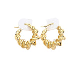 Stainless Steel Spiral Hoop Pin Catch Earrings