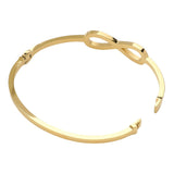 Stainless Steel Stone Paved Infinity Hinged Bangle Bracelet