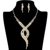 Swirl Rhinestone Pave Necklace