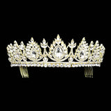 Teardrop Accented Marquise Stone Cluster Princess Tiara