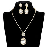 Teardrop Accented Rhinestone Necklace