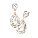 Teardrop Crystal Rhinestone Dangle Evening Earrings