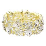 Teardrop Marquise Stone Cluster Stretch Evening Bracelet