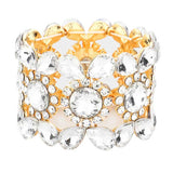Teardrop Round Stone Stretch Evening Bracelet