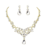 Teardrop Stone Accented Evening Necklace