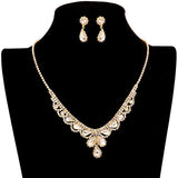 Teardrop Stone Accented Rhinestone Necklace