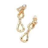 Teardrop Stone Accented Rhinestone Pave Necklace