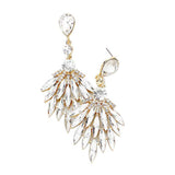 Trendy Marquise Stone Cluster Evening Earrings