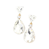 Triangle Round Teardrop Stone Link Dangle Evening Earrings