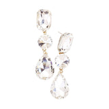 Triple Crystal Rhinestone Evening Earrings