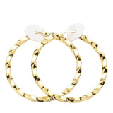 Twisted Stainless Steel Hoop Pin Catch Earrings