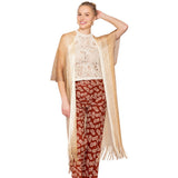 Two Tone Lurex Kimono Poncho