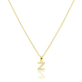 Z Stainless Steel CZ Stone Paved Monogram Pendant Necklace