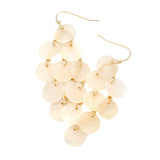 Mother of Pearl Cluster Vine Link Dangle Earrings