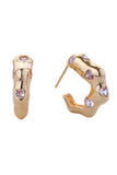 14K Abstract Hoop Post Earrings