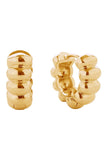 14K Balloon Link Huggie Hoop Earrings