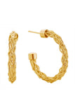14K Braided Open Hoop Post Earring