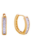 14K Cascade Pave CZ Huggie Earrings