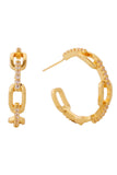 14K Chain Link Hoop Earrings
