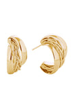 14K Crossover Hoop Post Earrings