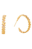 14K Crystal Baguette Hoop Earrings