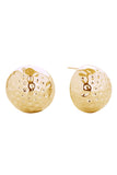 14K Dimpled Round Stud Earrings